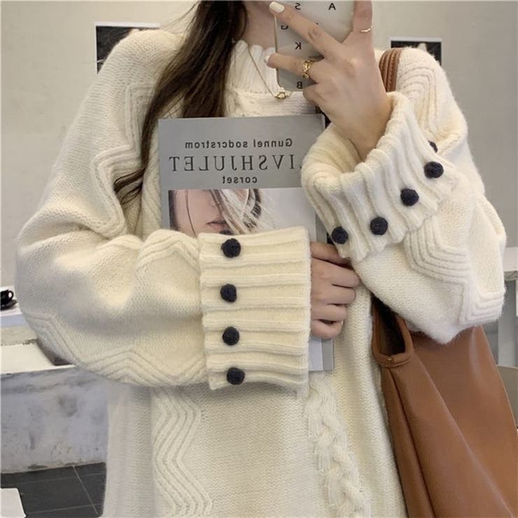 ニットトップス セーター 配色 | Beststore | 詳細画像7 