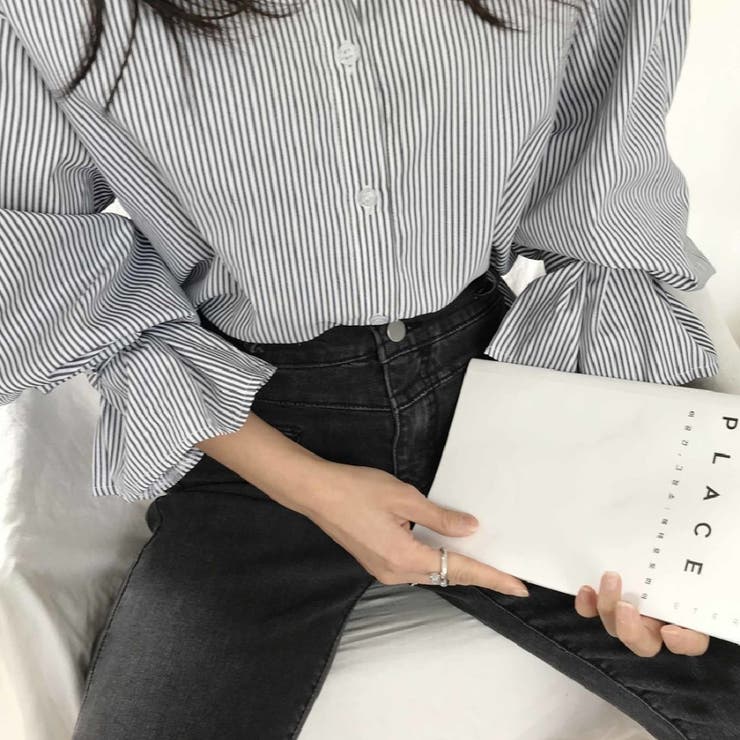 襟付きシャツ ストライプ柄 キャンディースリーブ | Beststore | 詳細画像9 