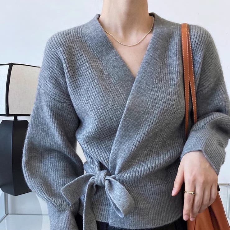 Vネック ボリュームスリーブ ニットカーディガンショート丈 | Beststore | 詳細画像5 