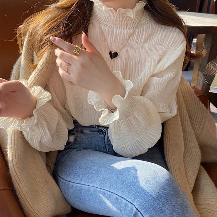 シアーブラウス フリルトップス シフォンブラウス | Beststore | 詳細画像2 