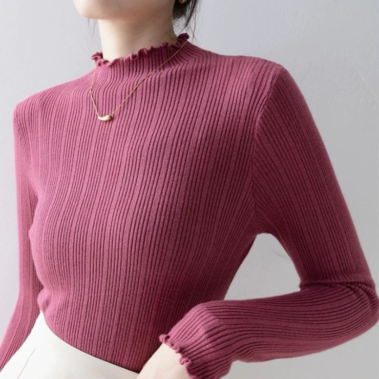 アイスクリーム 様　cygne ハイネックリブニット　フリル ベストストア Beststore フリルニット ハイネック リブニット