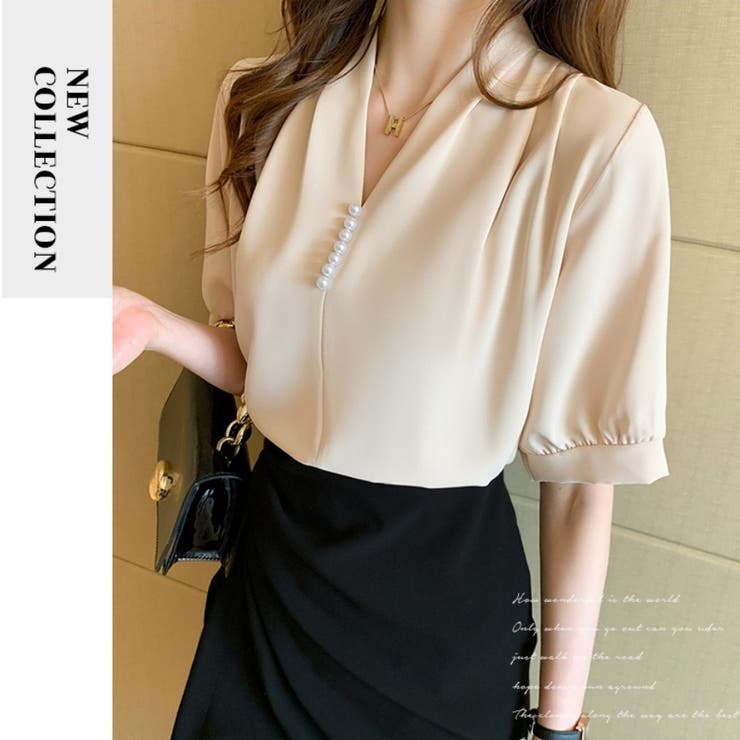 トップス パール付きブラウス Vネック | Beststore | 詳細画像11 