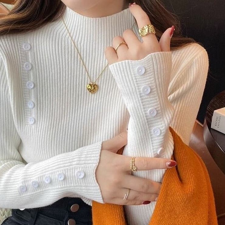 リブニットセーター カットソー長袖 春秋冬 | Beststore | 詳細画像4 