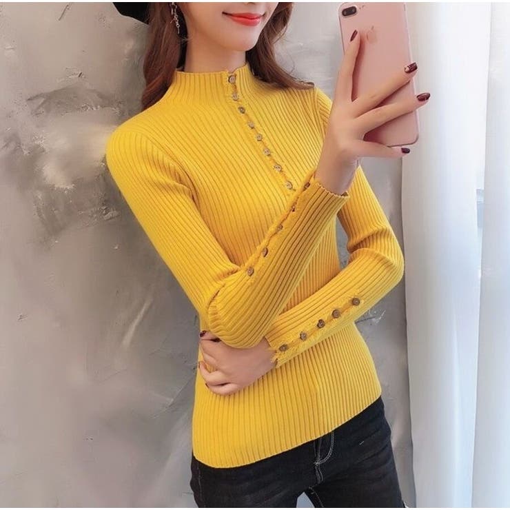 リブニットカットソー タイトルネック 薄手 | Beststore | 詳細画像9 