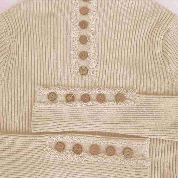 リブニットカットソー タイトルネック 薄手 | Beststore | 詳細画像11 