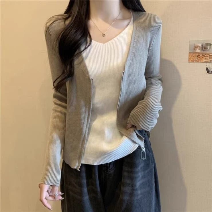 レイヤード風 重ね着に見えるごわつかないニット | Beststore | 詳細画像2 