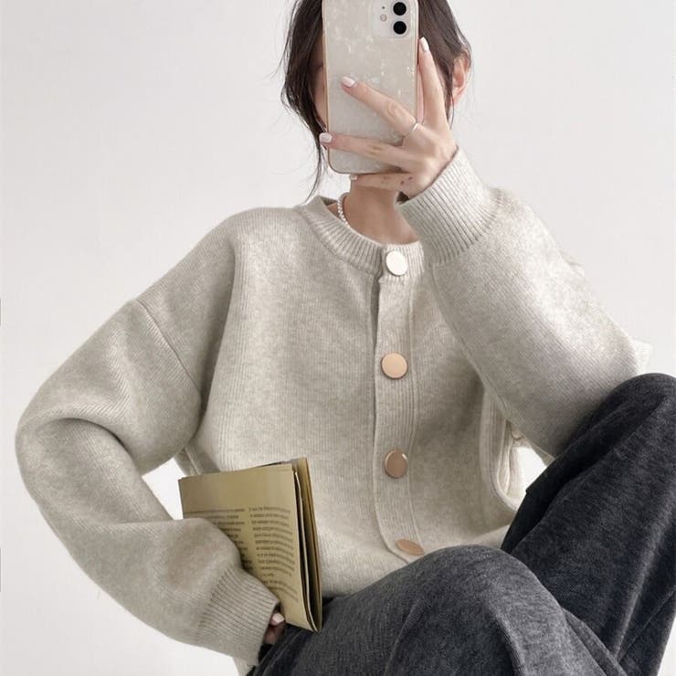 クルーネックボタンカーディガン 長袖 レディース | Beststore | 詳細画像11 