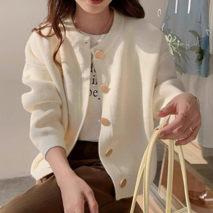 クルーネックボタンカーディガン 長袖 レディース | Beststore | 詳細画像12 