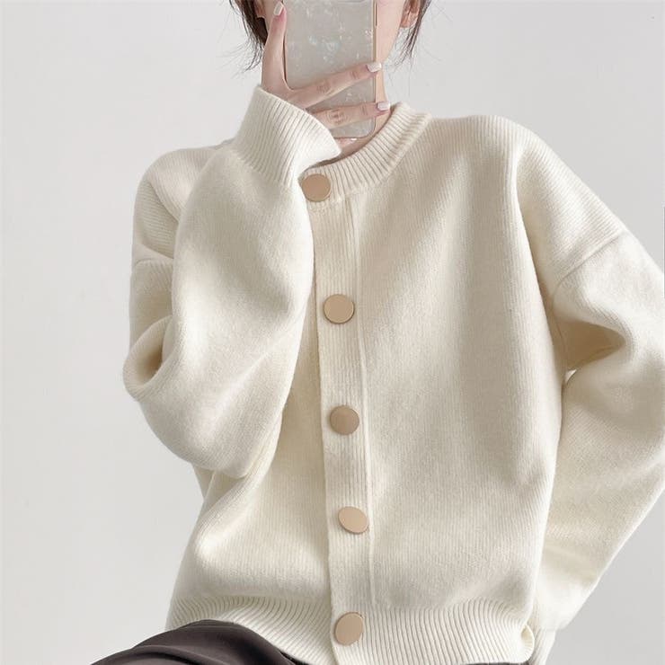 クルーネックボタンカーディガン 長袖 レディース | Beststore | 詳細画像14 