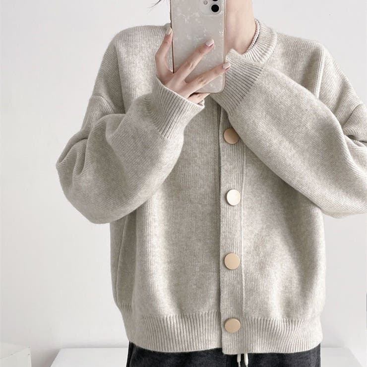 クルーネックボタンカーディガン 長袖 レディース | Beststore | 詳細画像3 
