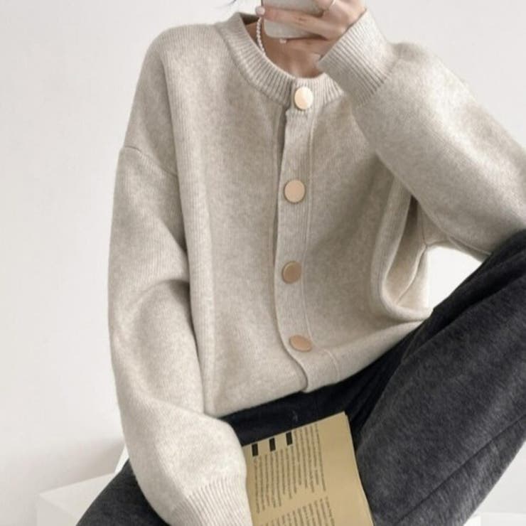 クルーネックボタンカーディガン 長袖 レディース | Beststore | 詳細画像4 