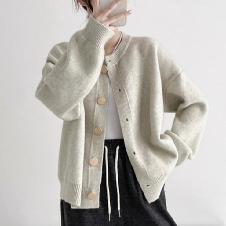 クルーネックボタンカーディガン 長袖 レディース | Beststore | 詳細画像6 
