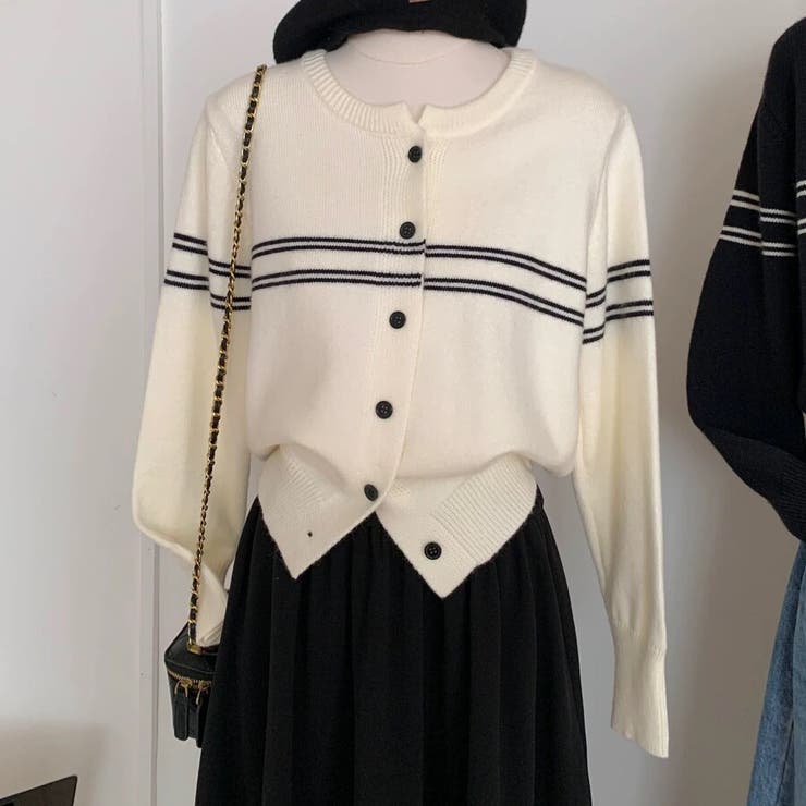クルーネックボーダーカーディガン 長袖 レディース | Beststore | 詳細画像11 