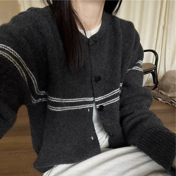 クルーネックボーダーカーディガン 長袖 レディース | Beststore | 詳細画像4 