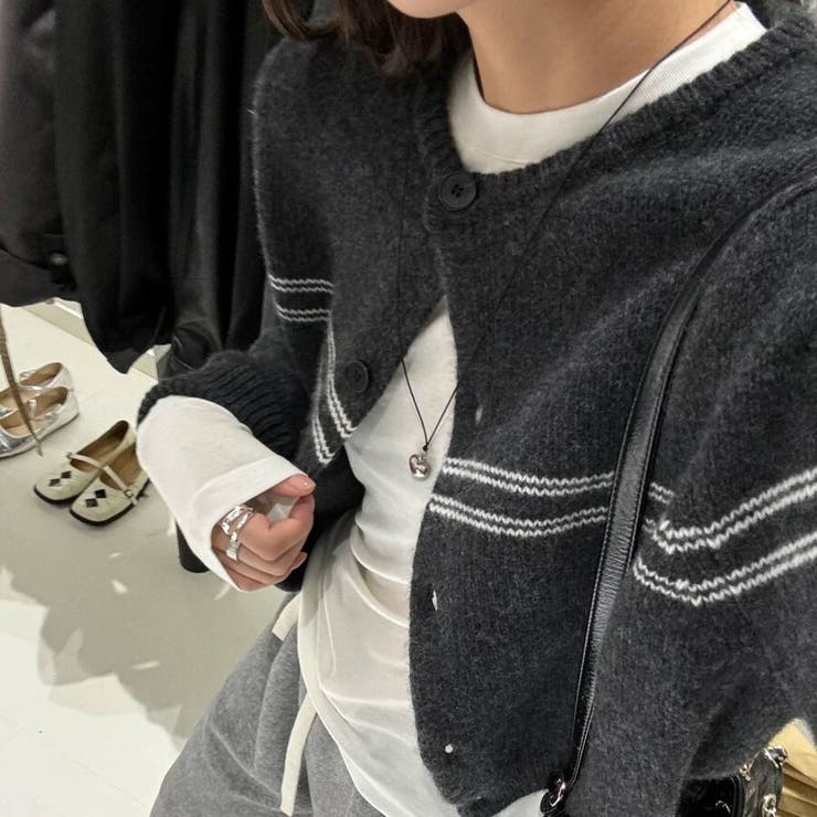 クルーネックボーダーカーディガン 長袖 レディース | Beststore | 詳細画像8 