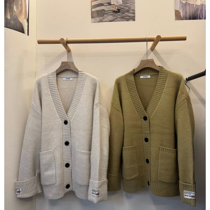 厚手ニットカーディガン ワッペン付き ゆったり レディース | Beststore | 詳細画像13 