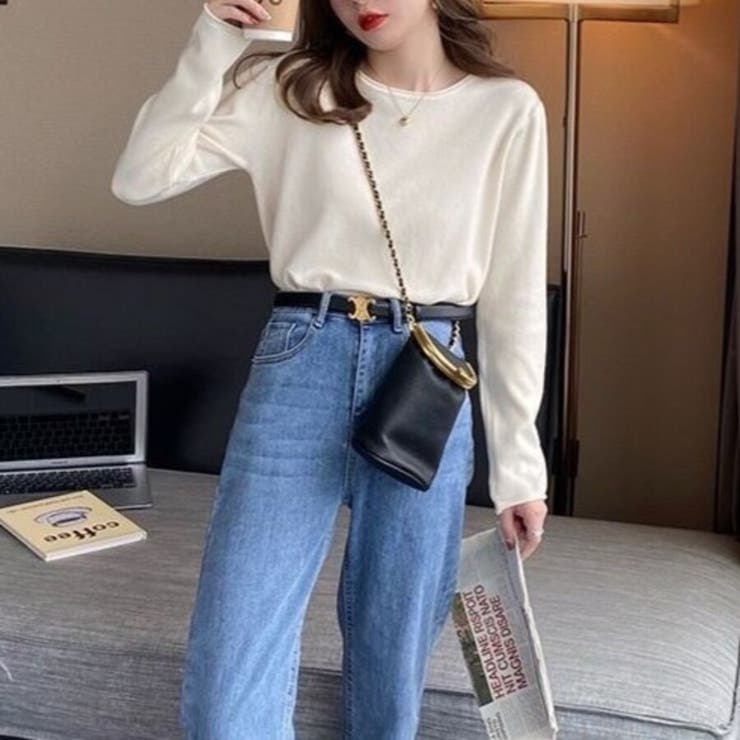 ふんわり柔らかラウンドネック カットソーニットトップス | Beststore | 詳細画像4 