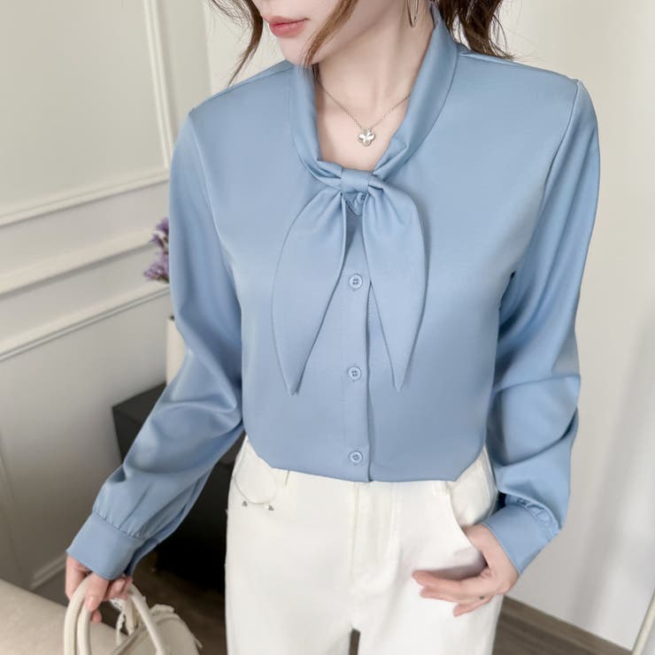 「王道きれいめ」ボウタイ リボンシフォンシャツブラウス 長袖 | Beststore | 詳細画像6 