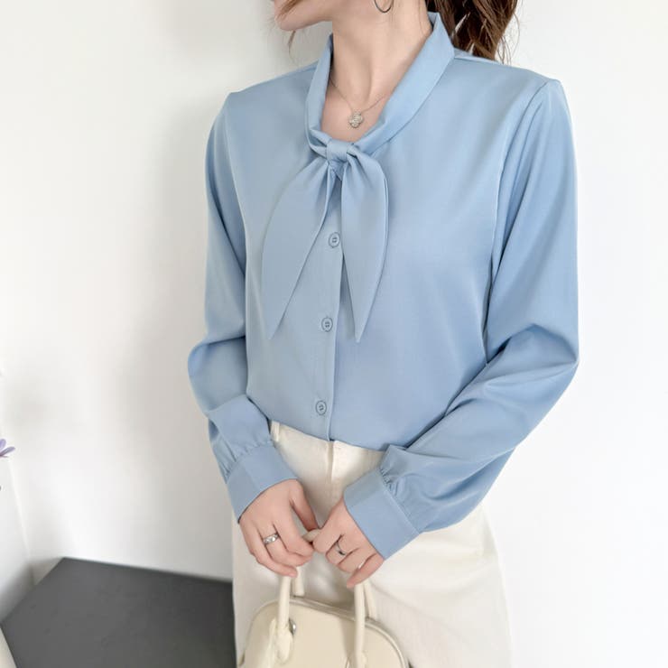 「王道きれいめ」ボウタイ リボンシフォンシャツブラウス 長袖 | Beststore | 詳細画像7 