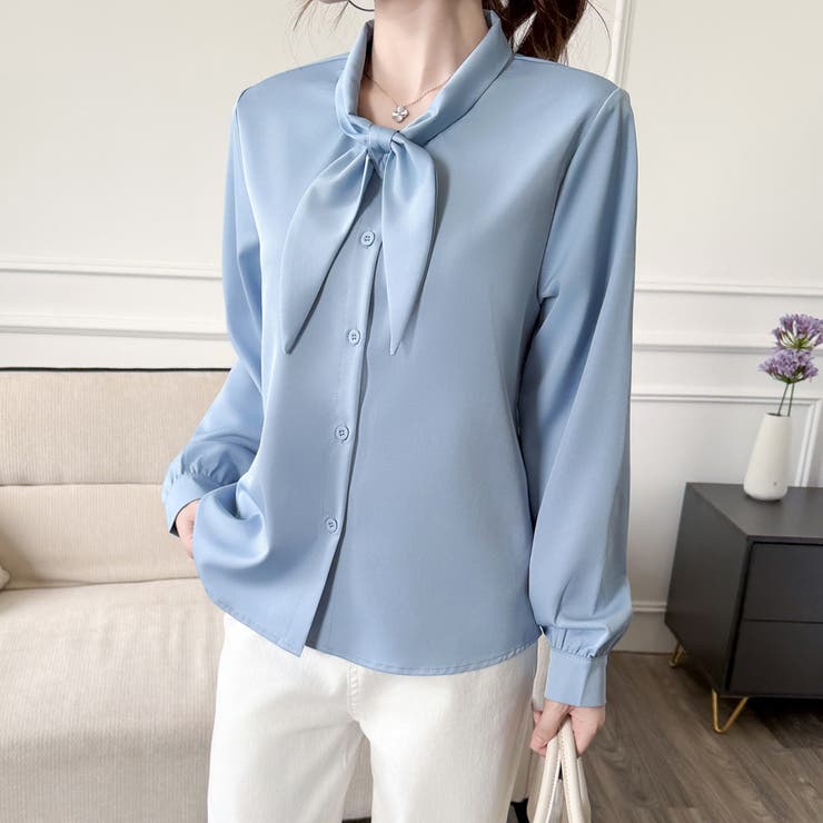 「王道きれいめ」ボウタイ リボンシフォンシャツブラウス 長袖 | Beststore | 詳細画像8 