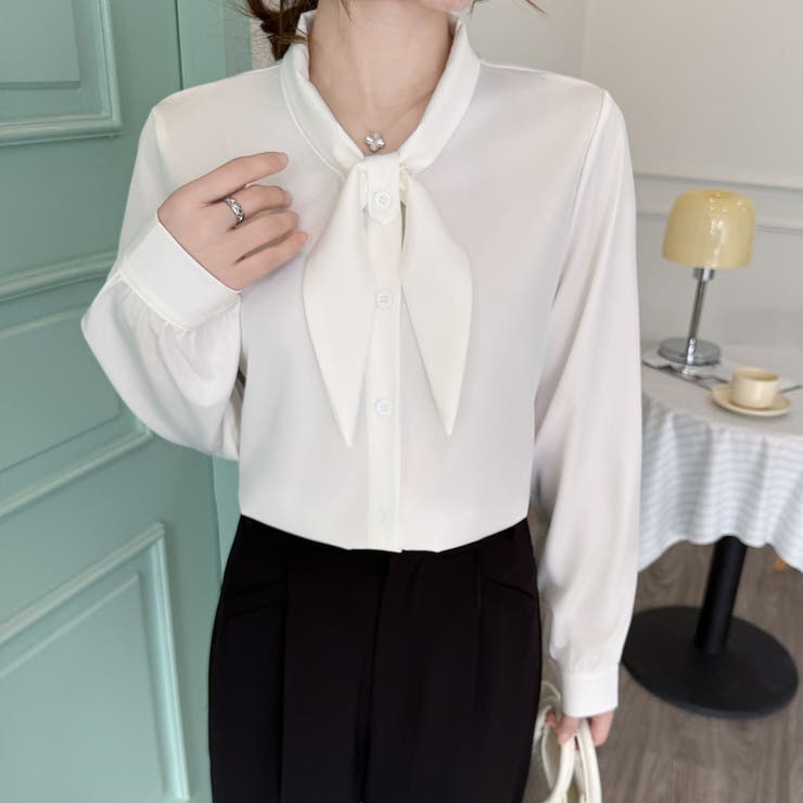 「王道きれいめ」ボウタイ リボンシフォンシャツブラウス 長袖 | Beststore | 詳細画像15 
