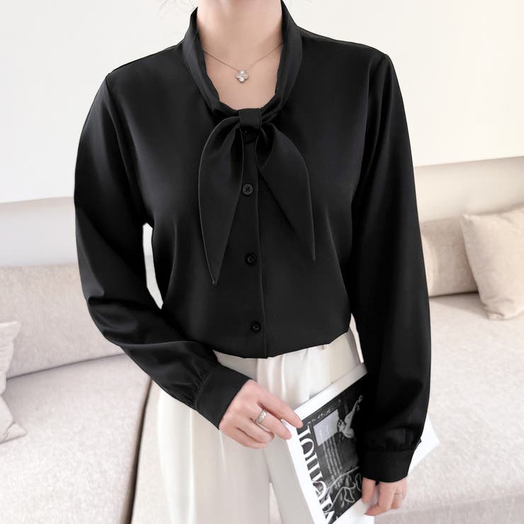 「王道きれいめ」ボウタイ リボンシフォンシャツブラウス 長袖 | Beststore | 詳細画像21 