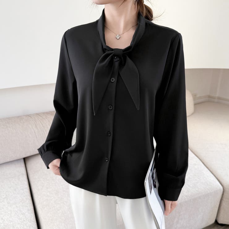 「王道きれいめ」ボウタイ リボンシフォンシャツブラウス 長袖 | Beststore | 詳細画像22 