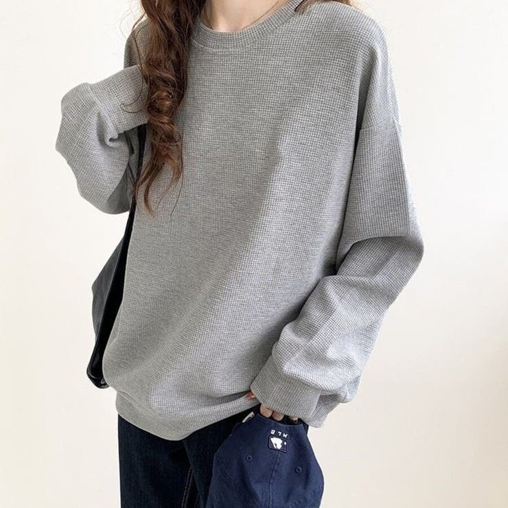 グレー | 【こなれ感】ゆったりワッフル プルオーバー 長袖 トップス（全3色） | Beststore