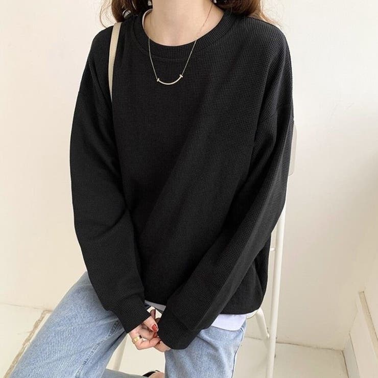【こなれ感】ゆったりワッフル プルオーバー 長袖 トップス（全3色） | Beststore | 詳細画像7 