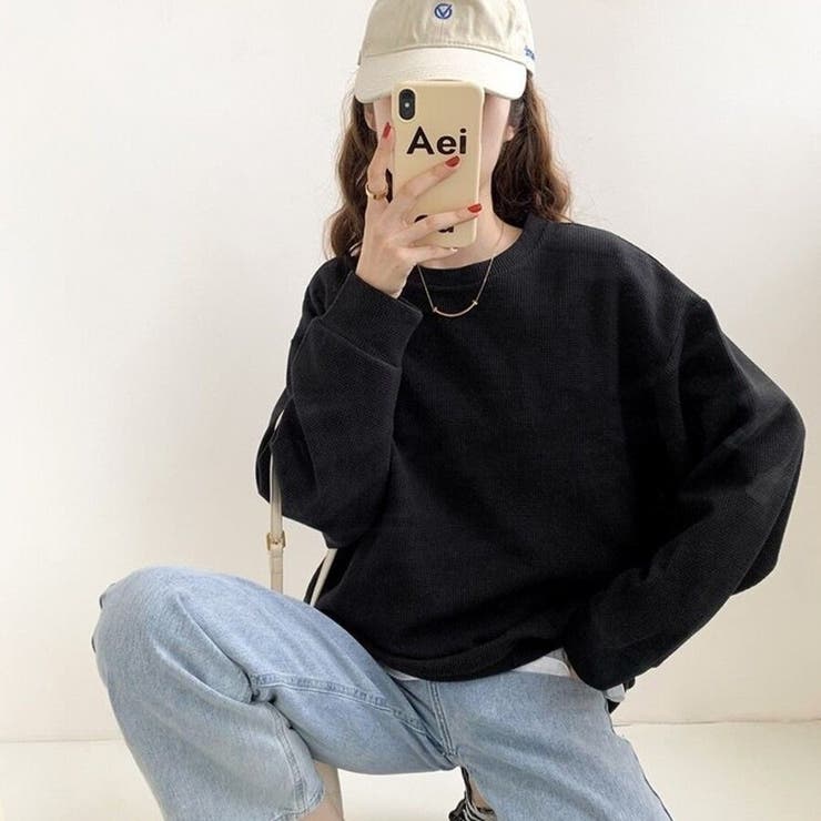 【こなれ感】ゆったりワッフル プルオーバー 長袖 トップス（全3色） | Beststore | 詳細画像9 