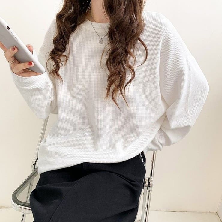 【こなれ感】ゆったりワッフル プルオーバー 長袖 トップス（全3色） | Beststore | 詳細画像10 