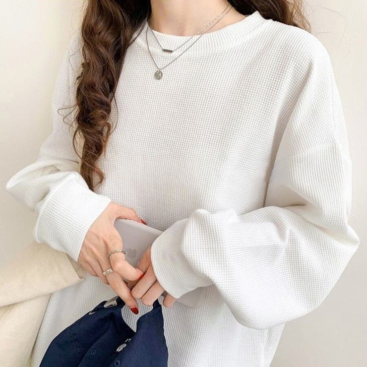 【こなれ感】ゆったりワッフル プルオーバー 長袖 トップス（全3色） | Beststore | 詳細画像11 