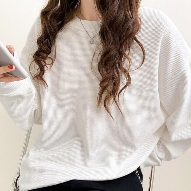 【こなれ感】ゆったりワッフル プルオーバー 長袖 トップス（全3色） | Beststore | 詳細画像12 