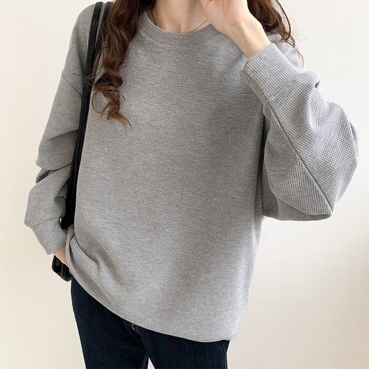 【こなれ感】ゆったりワッフル プルオーバー 長袖 トップス（全3色） | Beststore | 詳細画像3 