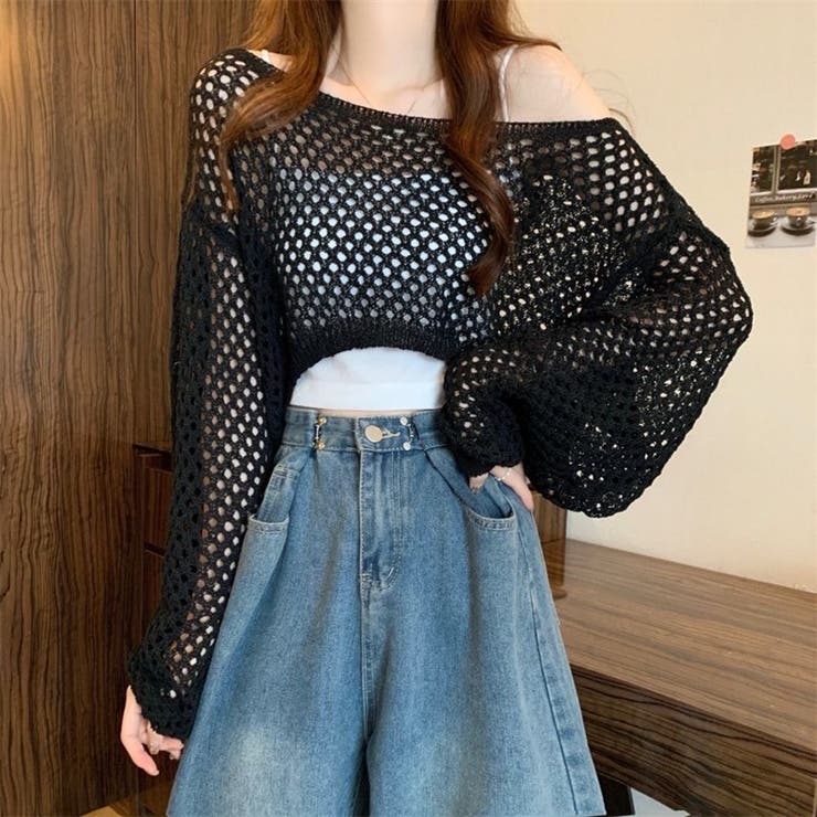 透かし編み クロップド ニット | Beststore | 詳細画像9 