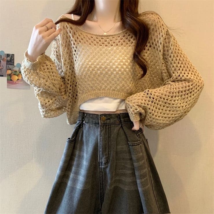 透かし編み クロップド ニット | Beststore | 詳細画像17 