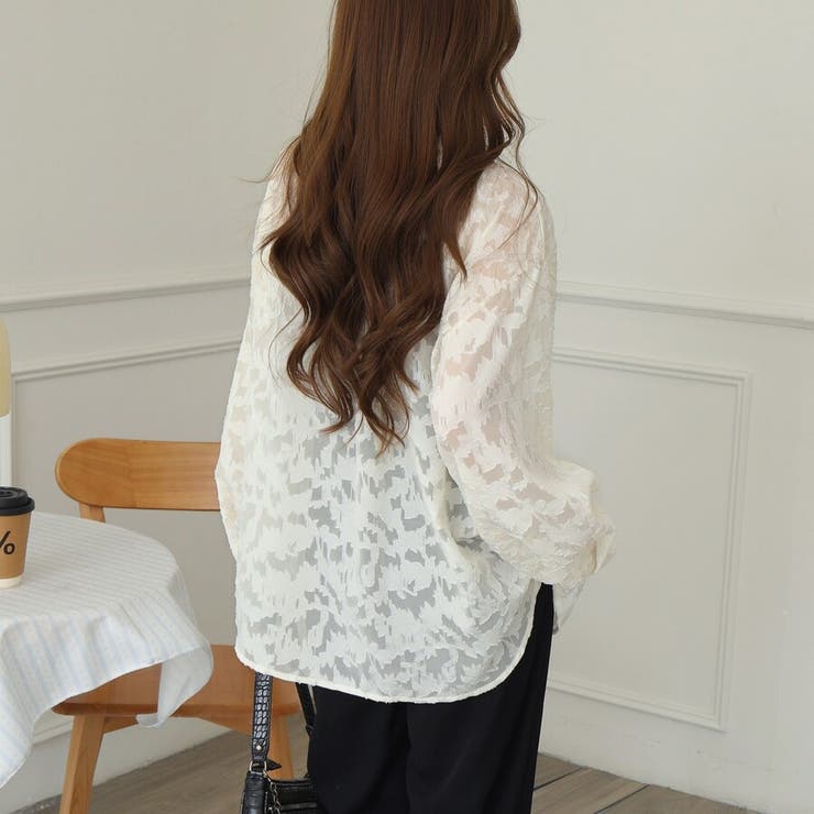 フラワーカットジャガード シアーオーバーシャツ 冷房対策 紫外線対策 | Beststore | 詳細画像8 