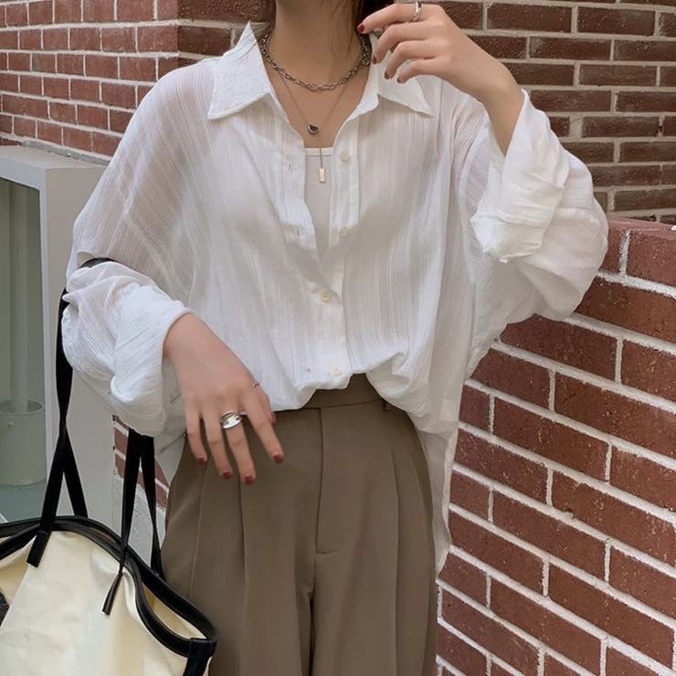 シアーシャツ ストライプ サイドスリット | Beststore | 詳細画像3 