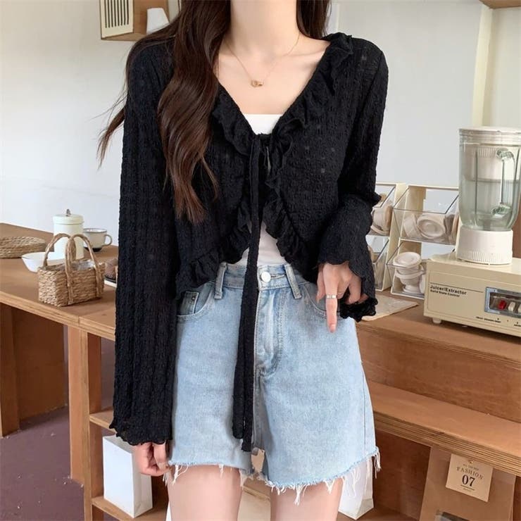 ブラック | レース カーディガン シアー | Beststore