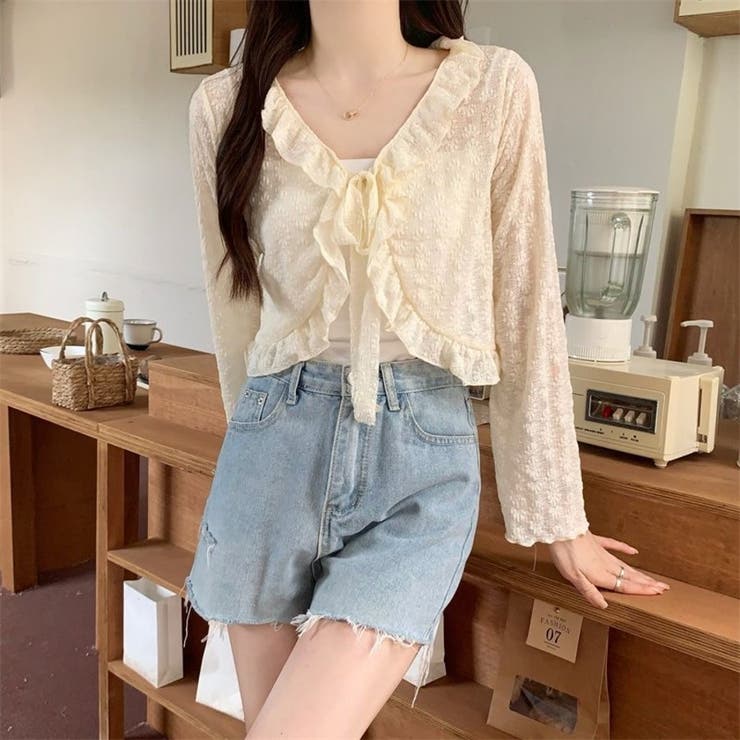 アイボリー | レース カーディガン シアー | Beststore
