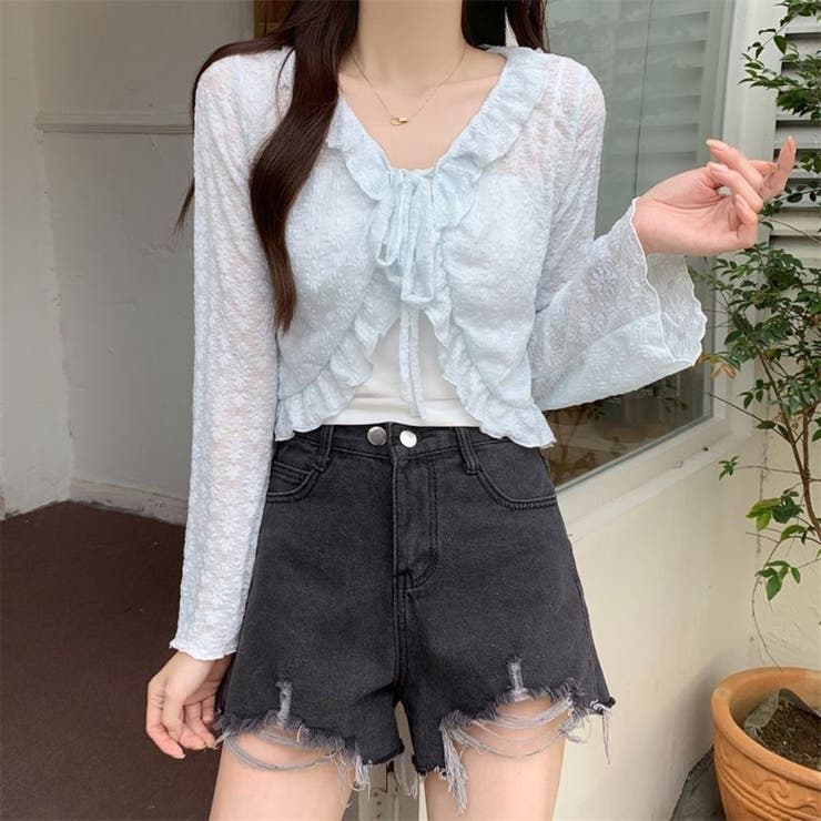 ライトブルー | レース カーディガン シアー | Beststore