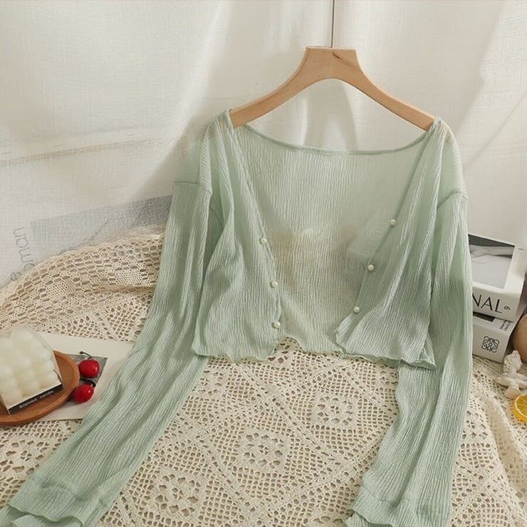 パールボタン シアーボレロカーディガン フリル袖 | Beststore | 詳細画像26 