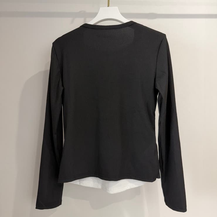 フェイクレイヤード 重ね着風 リブカットソー Tシャツ 長袖 | Beststore | 詳細画像11 