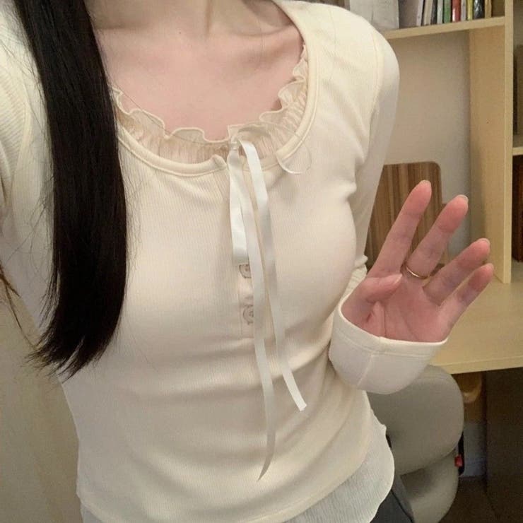 重ね着風 インナー付き フリル | Beststore | 詳細画像1 