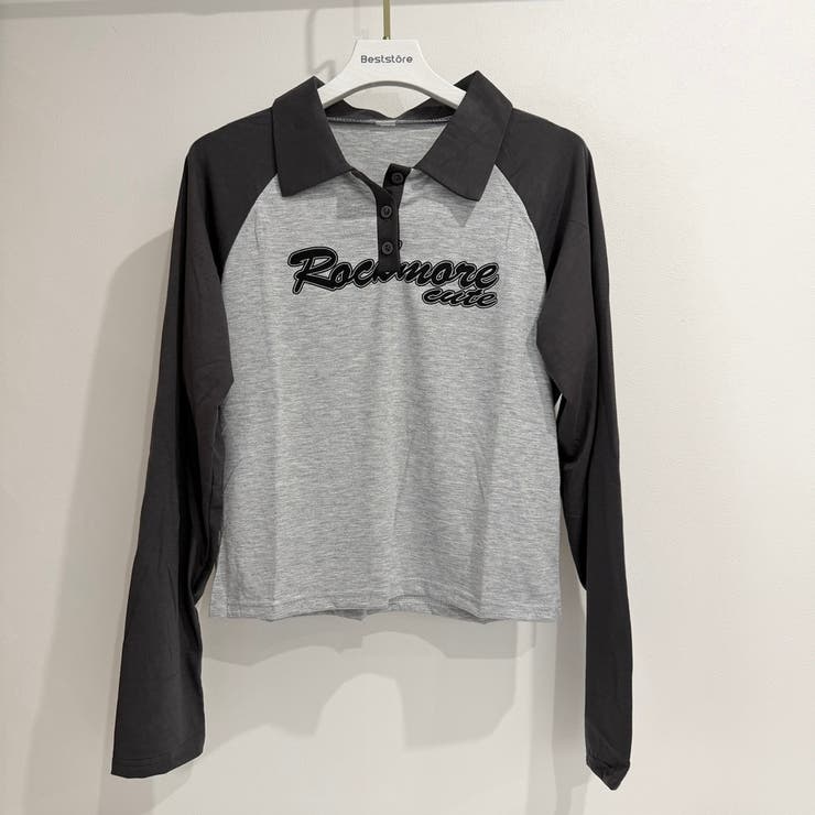 「全3色」バイカラーロゴ入りロングスリーブポロシャツ レトロ 韓国ファッション | Beststore | 詳細画像15 