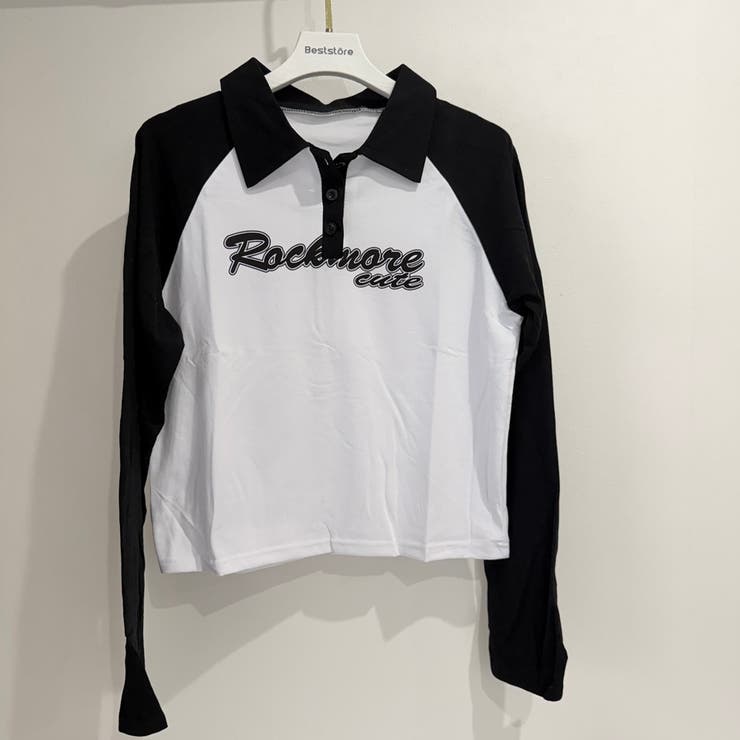 「全3色」バイカラーロゴ入りロングスリーブポロシャツ レトロ 韓国ファッション | Beststore | 詳細画像17 