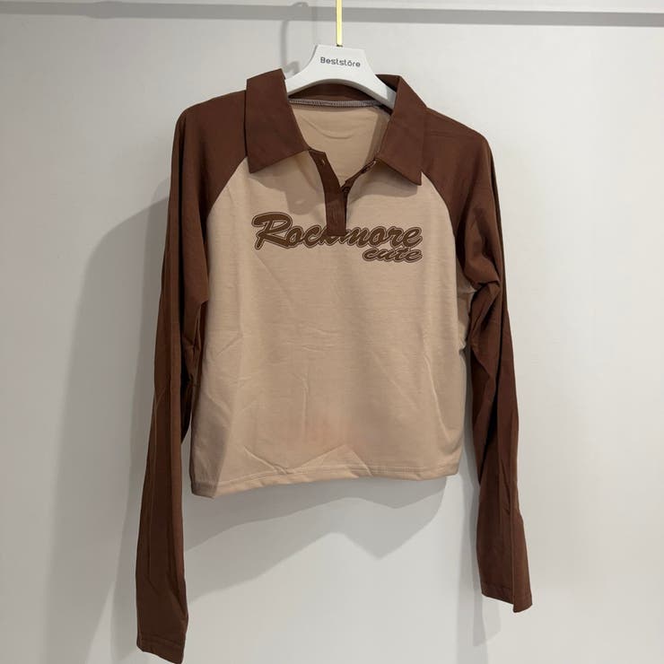 「全3色」バイカラーロゴ入りロングスリーブポロシャツ レトロ 韓国ファッション | Beststore | 詳細画像19 