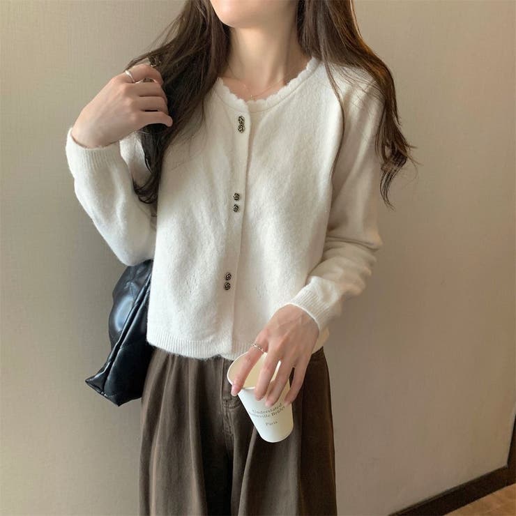 「ふわふわアンゴラタッチ」の優しい肌触り。パールボタンが可愛い、大人可愛いショー… | Beststore | 詳細画像7 