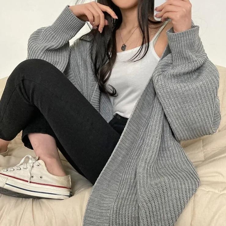 ざっくり編みが可愛い♪ トレンドのオーバーサイズニットカーディガン | Beststore | 詳細画像1 