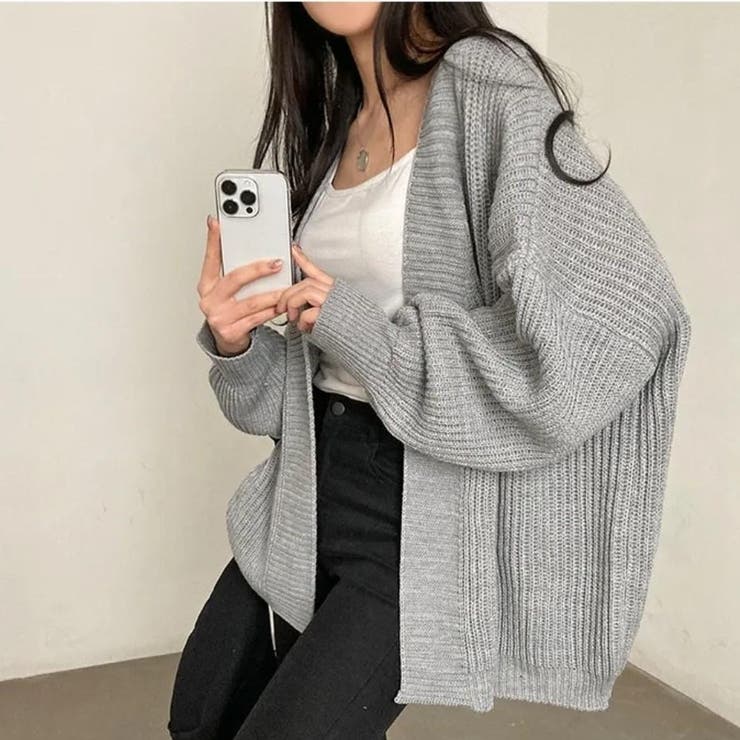 ざっくり編みが可愛い♪ トレンドのオーバーサイズニットカーディガン | Beststore | 詳細画像2 